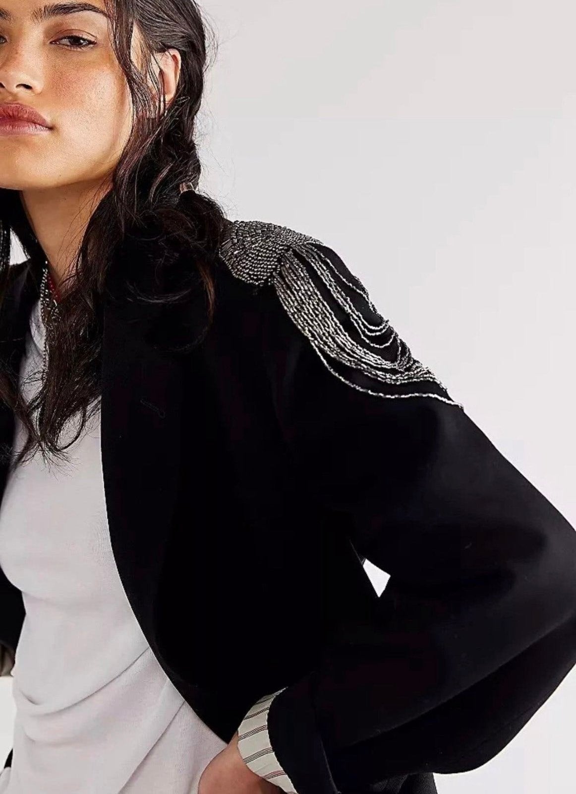 Free people King Julian Blazer X TRICIA FIX Colbert XS 328$, P, Zwart, P, P