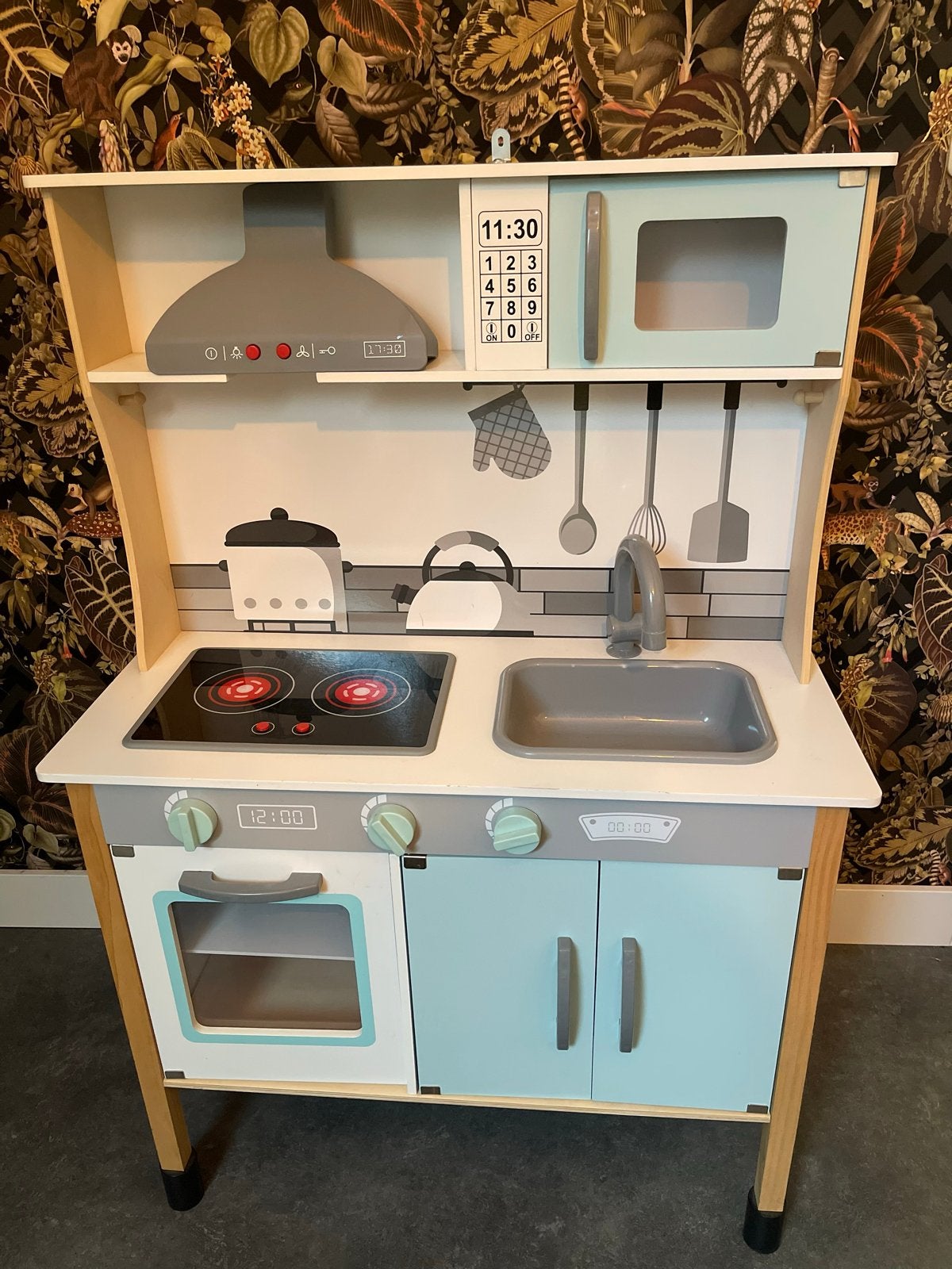 Houten speelkeuken met accessoires - Zo goed als nieuw, Ophalen, Zo goed als nieuw, Hout, Speelkeuken