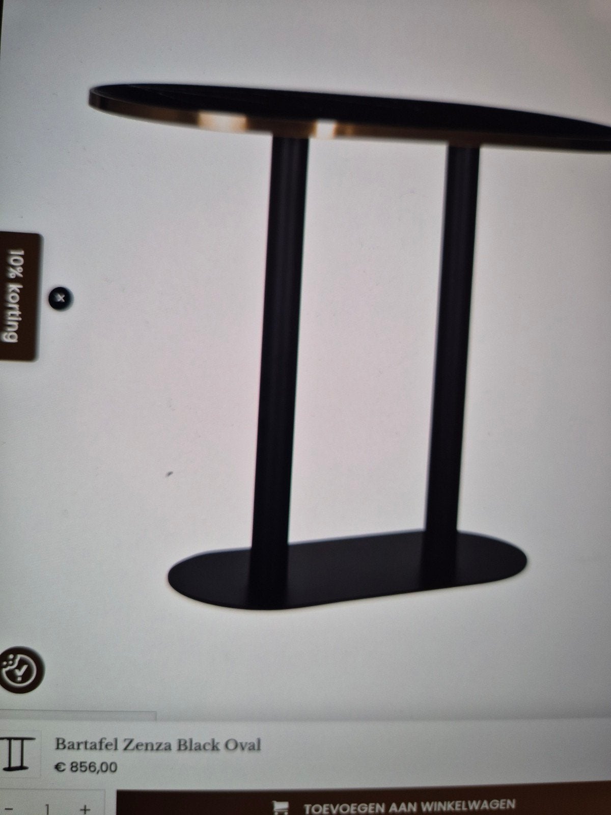 Richmond LUX Bartafel Zenza Black Oval - Elegante Eettafel, Ophalen, Zo goed als nieuw