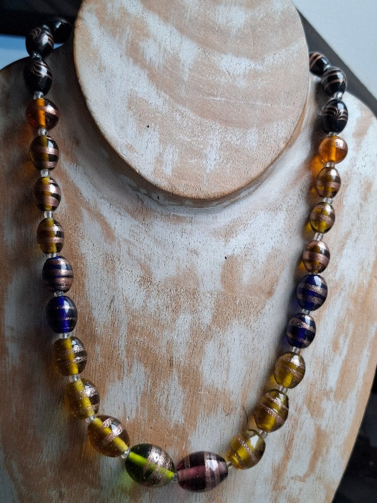 Prachtige ketting glas, Ophalen of Verzenden, Gebruikt, Overige kleuren, Overige materialen
