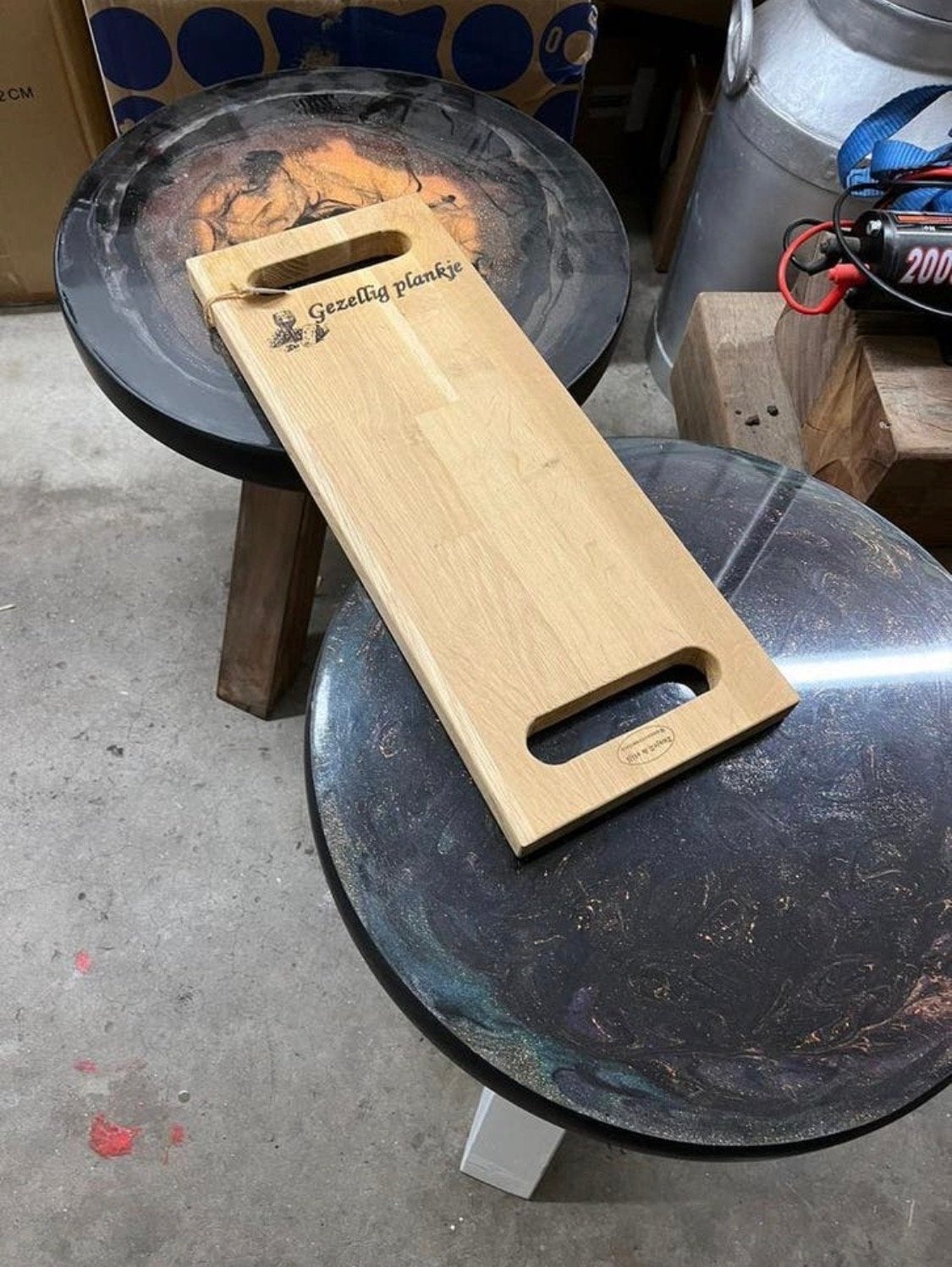 Houten borrelplank met gebrande tekst, Snij-/serveerplank, Ophalen of Verzenden, Nieuw, Hout