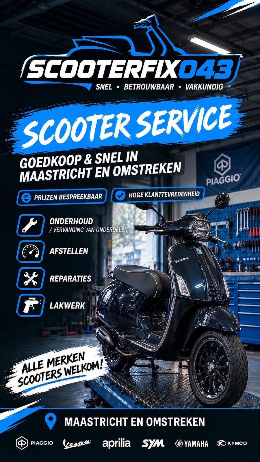 !SERVICE MAASTRICHT SCOOTER!, Ophalen, Nieuw, Overige typen, Overige merken