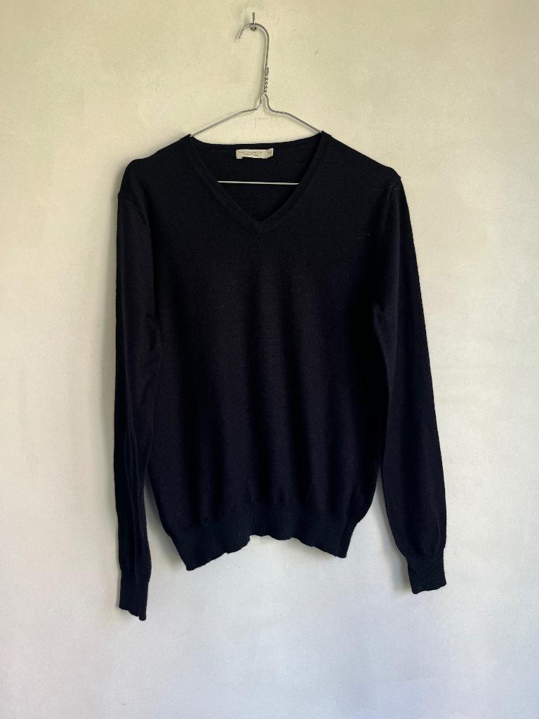 suitsupply trui merino wool donkerblauw trui maat m, Zo goed als nieuw, Suitsupply, Verzenden, Maat 48/50 (M)