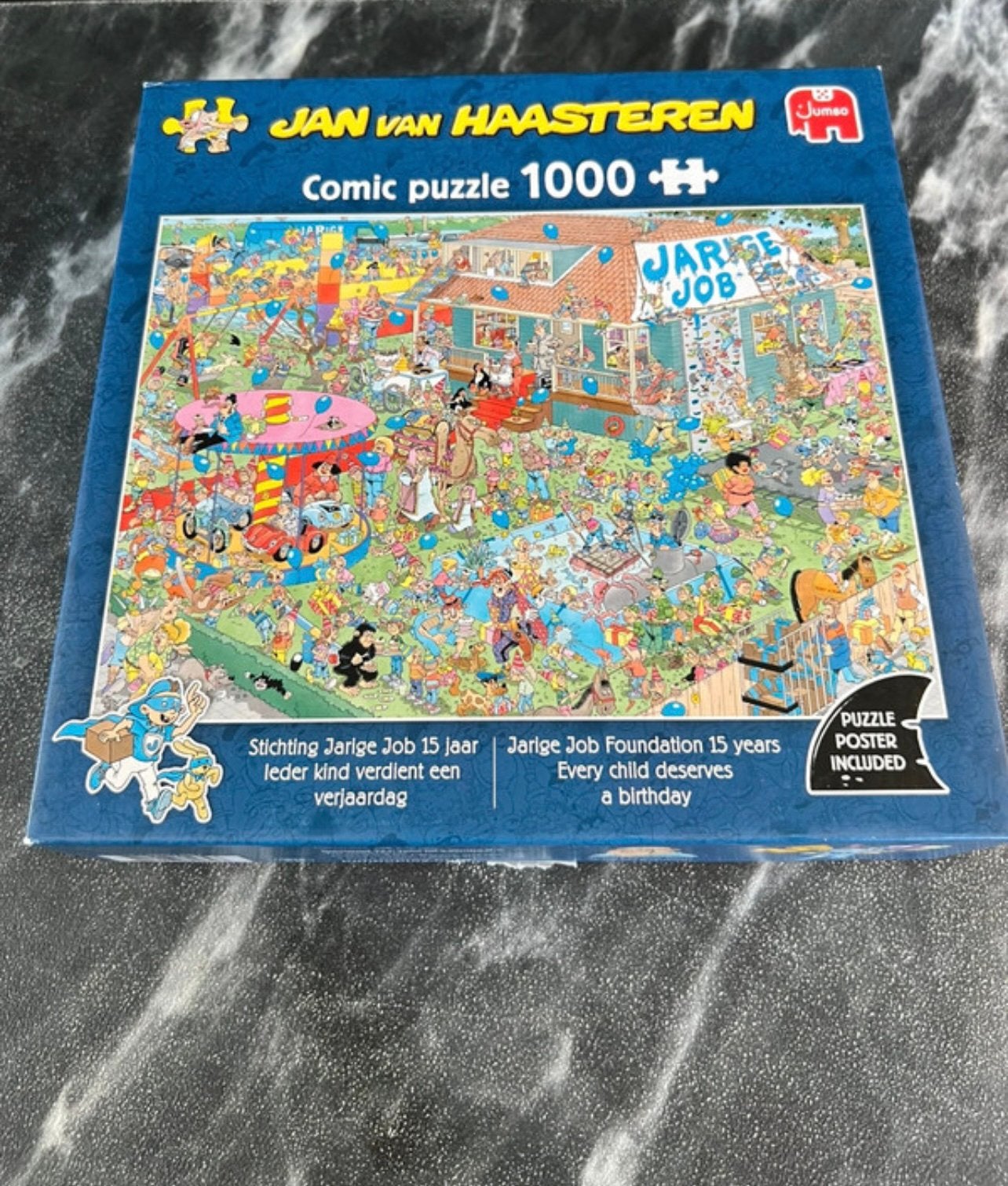 Jan van Haasteren puzzel 1000 stukjes Stichting Jarige Job, Ophalen of Verzenden, 500 t/m 1500 stukjes, Zo goed als nieuw