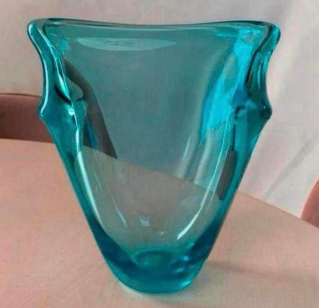 Vaas Leerdam Floris Meydam A.D.Copier enveloppe vaasje., Antiek en Kunst, Antiek | Glas en Kristal, Ophalen of Verzenden