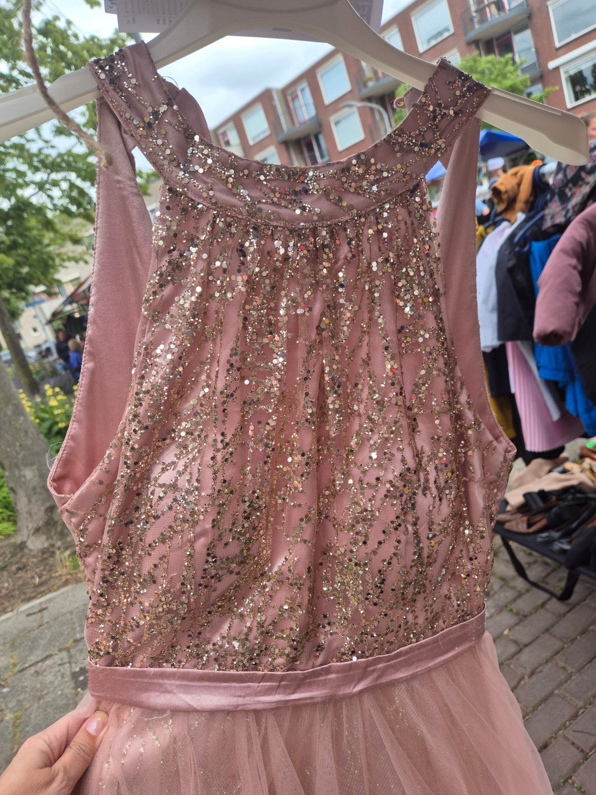Prachtige jurk baljurk galajurk, Kleding | Dames, Ophalen of Verzenden, Zo goed als nieuw, Zwart, Onder de knie