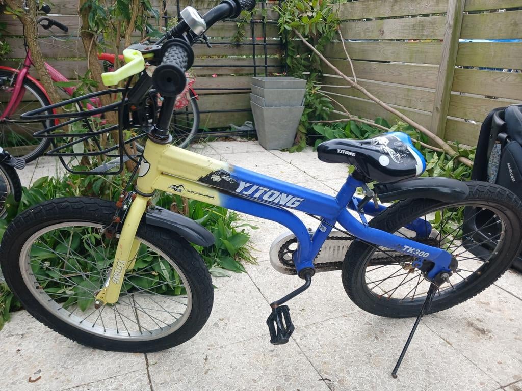 YJTONG Kinderfiets TK300 - Blauw/Geel, 20 inch of meer, Gebruikt, Velgrem, Ophalen of Verzenden