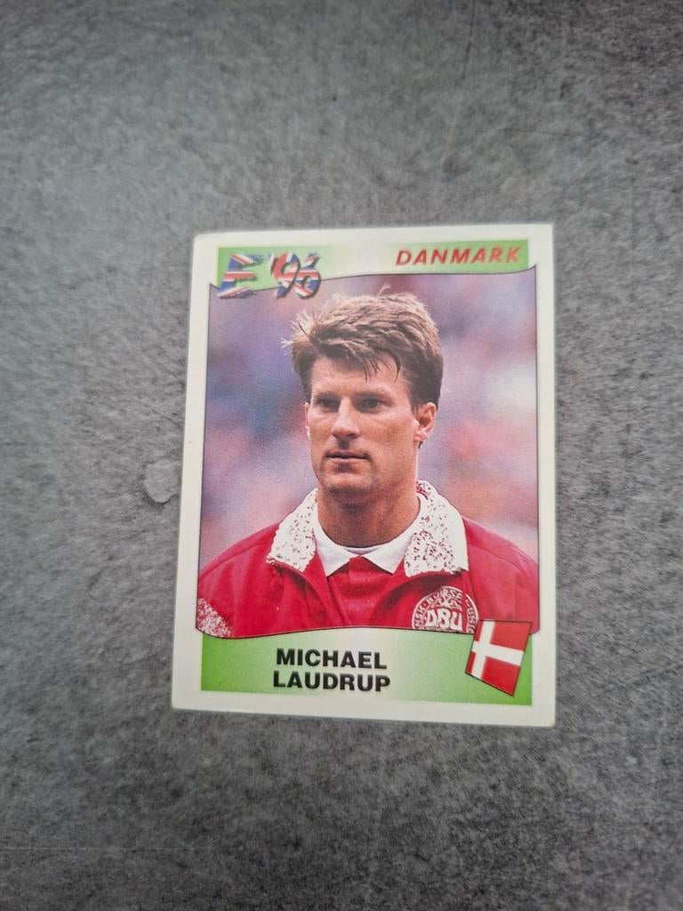 Panini sticker Euro 92 Zweden. Michael Laudrup Denemarken., Verzenden, Zo goed als nieuw, Sticker