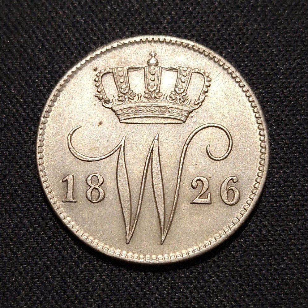 25 cent 1826 B, Postzegels en Munten, Munten | Nederland, Verzenden, Zilver, 25 cent, Koning Willem I