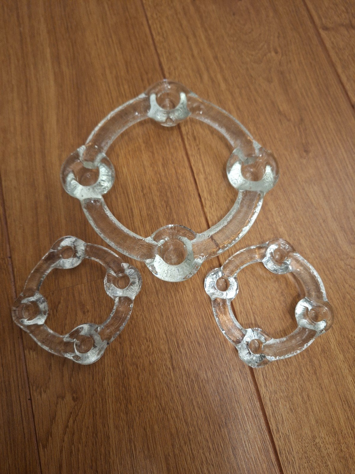 Pukeberg Staffan Gellerstedt kandelaar set van 3, Ophalen of Verzenden, Glas