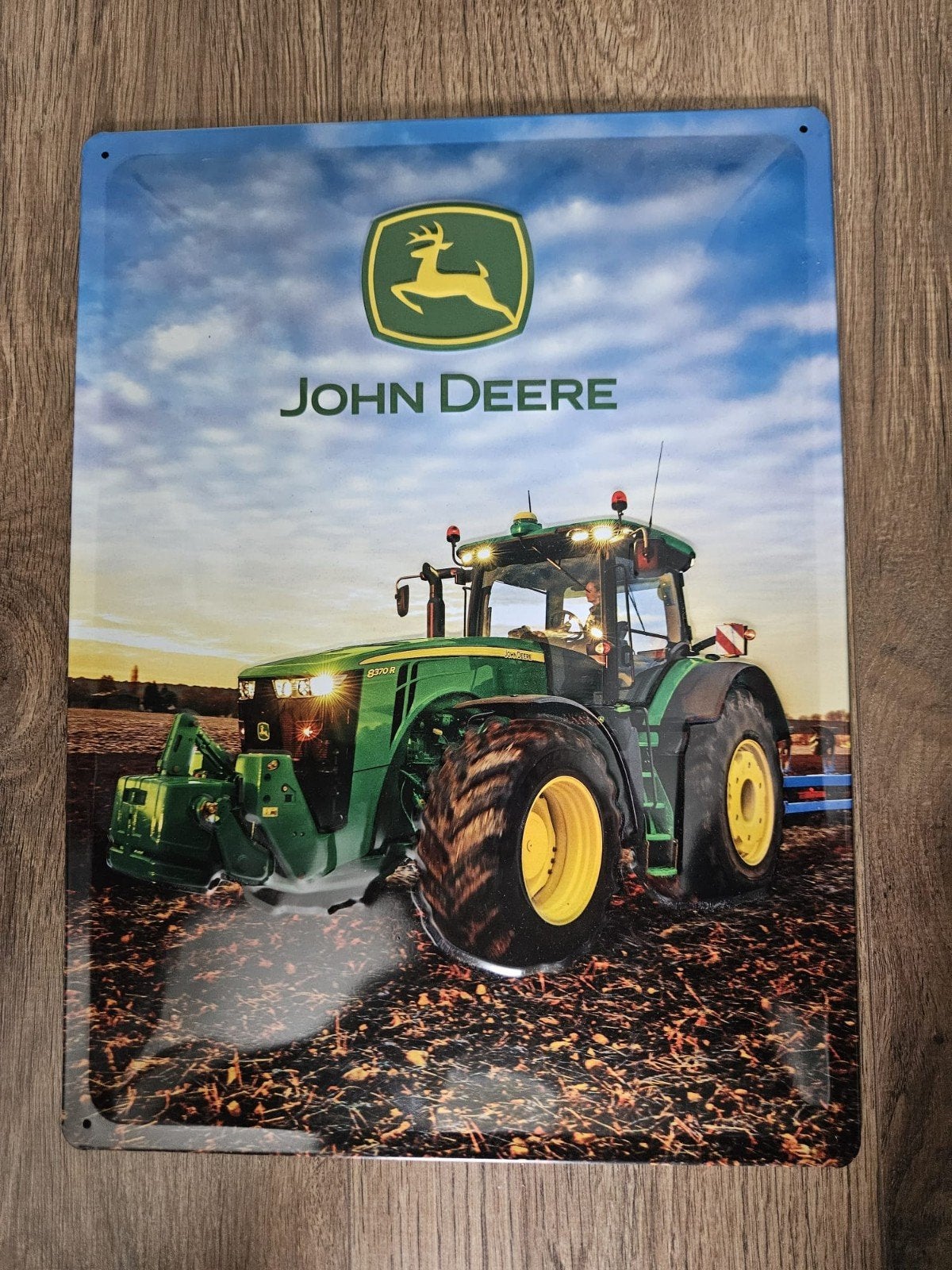 John Deere Tractor Metalen Bord 2x, Ophalen of Verzenden, Zo goed als nieuw, Auto's