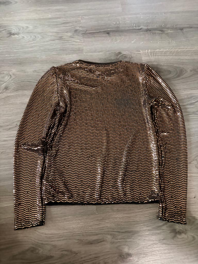 Gouden pailletten top voor kinderen - Maat 146-152, Ophalen of Verzenden, Zo goed als nieuw, Jongen of Meisje, Shirt of Longsleeve