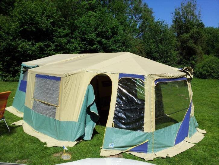 Jamet Montana  lattenbodems,Trigano Chantily kampeerspullen, Caravans en Kamperen, Vouwwagens, Trigano, Meerkleurig, Ophalen of Verzenden