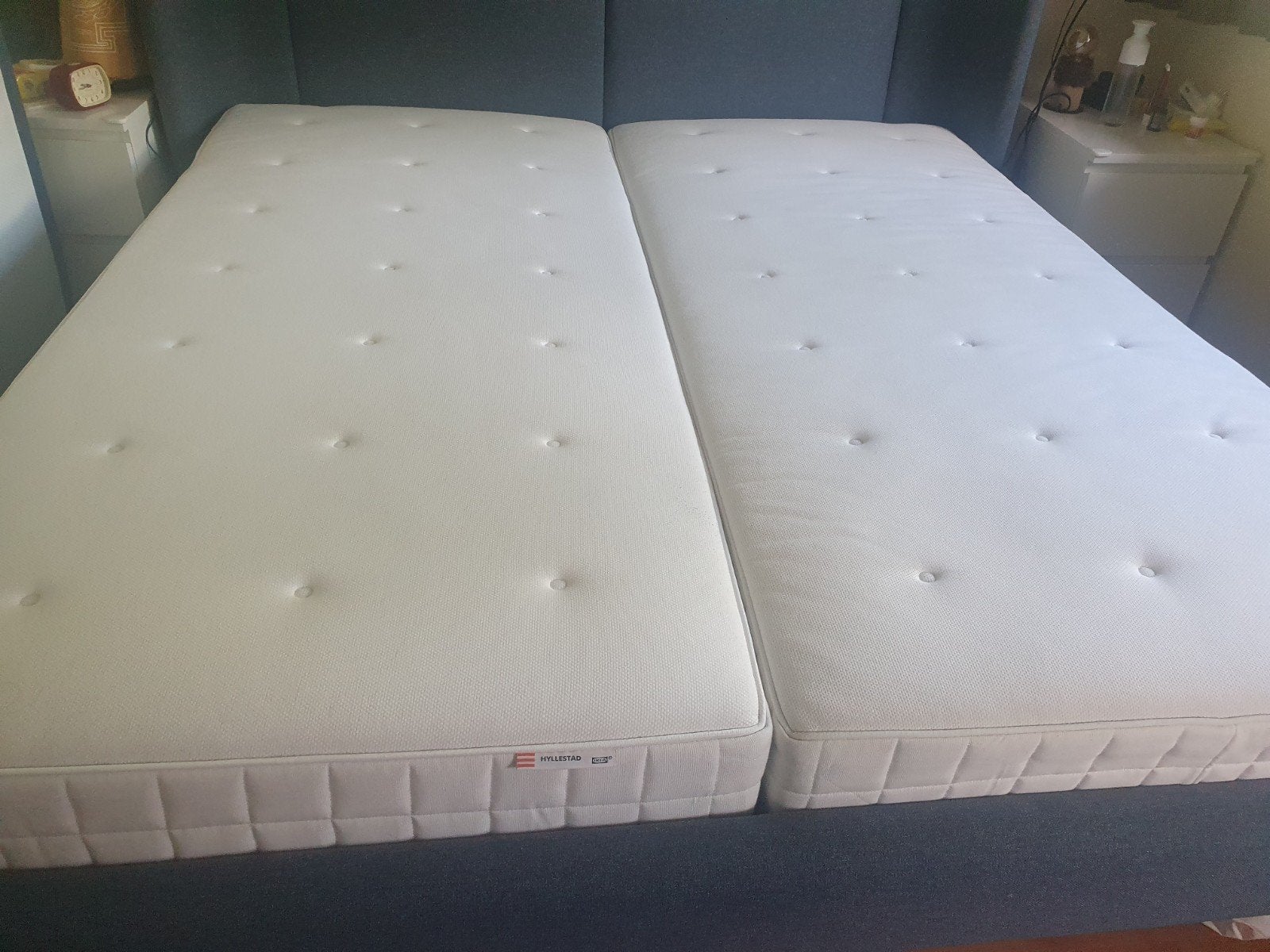 2 IKEA HYLLESTAD POCKET SPRING MATTRESS ( 90 ×  200 ), Ophalen, Gebruikt, 90 cm, Eenpersoons