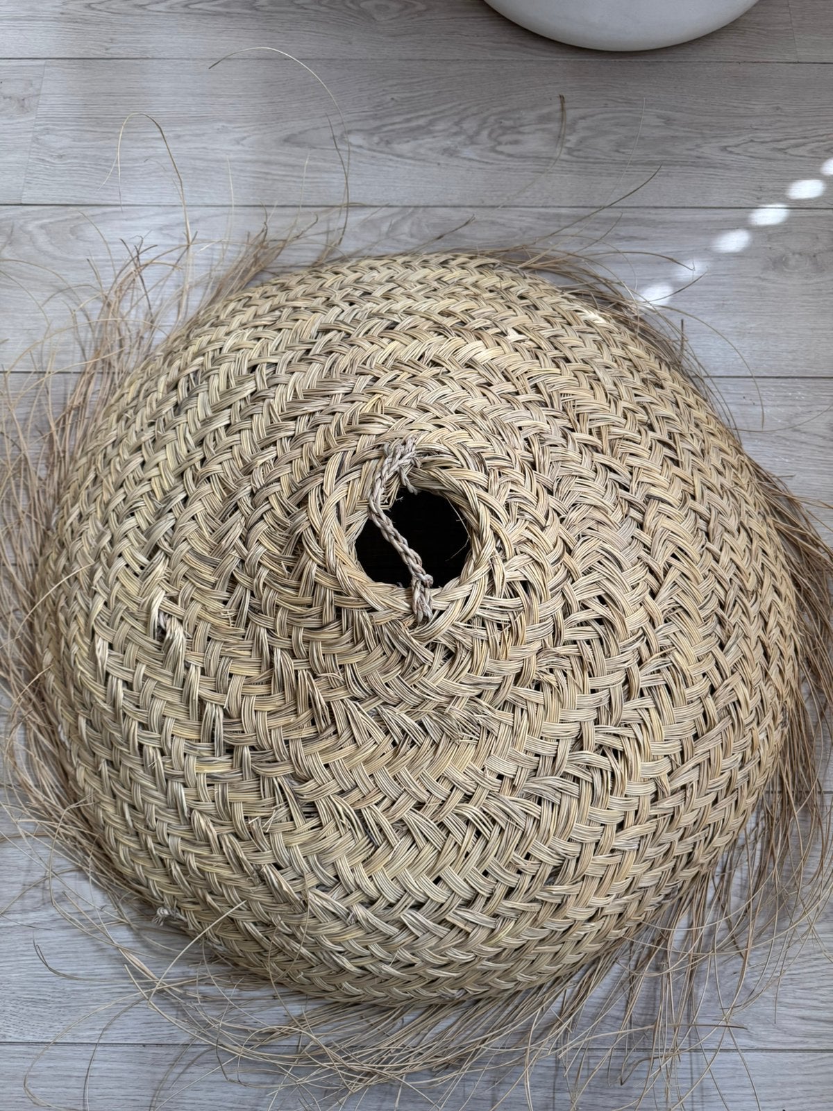 Grote lampenkap van zeegras, Ophalen, Zo goed als nieuw