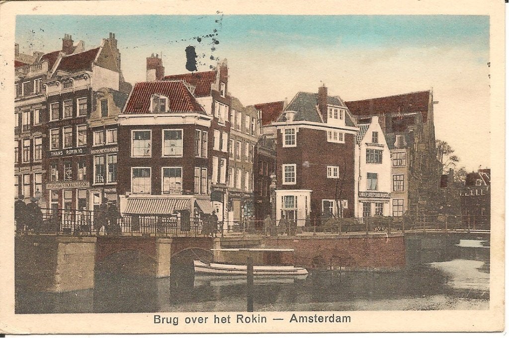 Oude ansichtkaart: Brug over het Rokin - Amsterdam 1942, Ophalen of Verzenden, 1940 tot 1960, Gelopen, Noord-Holland