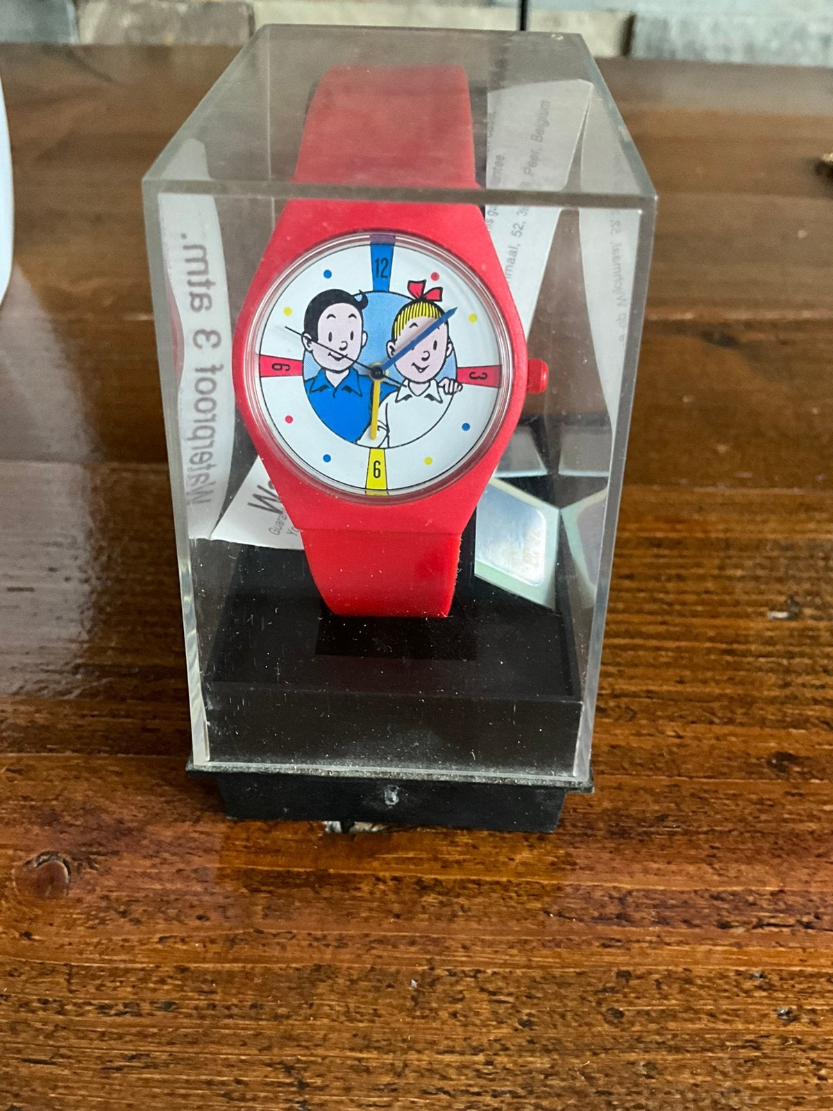 Vintage Suske en Wiske horloge nieuw doosie zwitsers uurwerk, Verzamelen, Ophalen of Verzenden, Nieuw