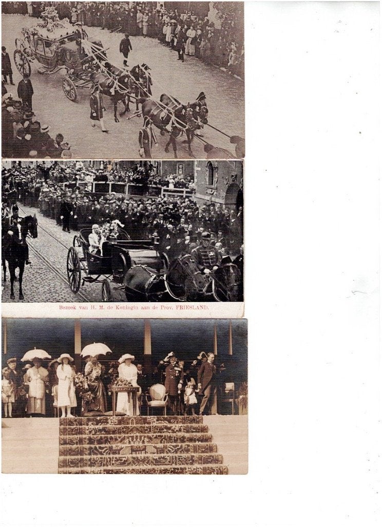 Oude ansichtkaarten Koninklijke Familie (3 stuks), Verzamelen, Koninklijk Huis en Royalty, Verzenden, Gebruikt, Nederland, Kaart, Foto of Prent