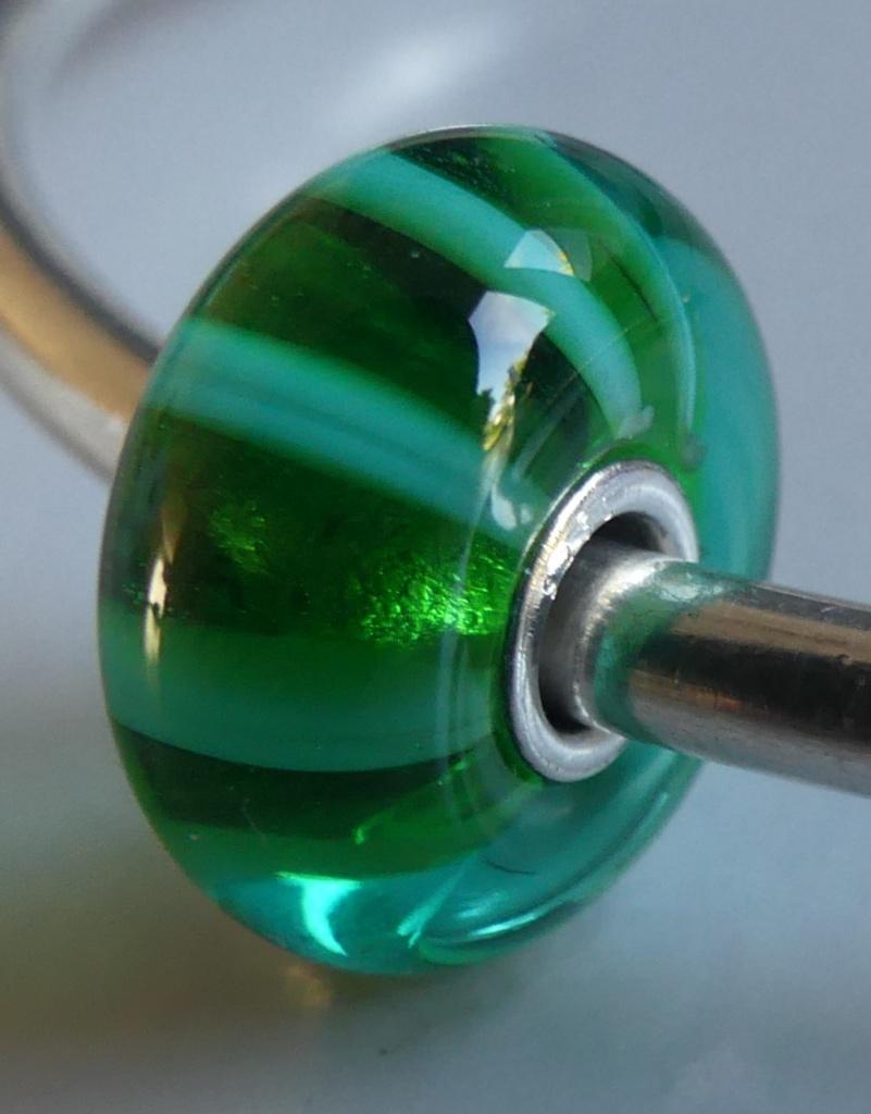 Trollbeads GROENE STREEP, Sieraden, Tassen en Uiterlijk, Bedels, -, Verzenden, -, Zo goed als nieuw