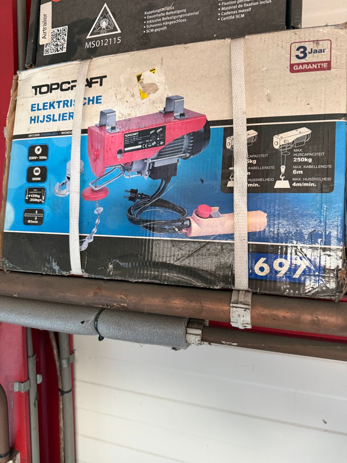 Topcraft Elektrische Hijslier 250kg - Nieuw in doos, Ophalen, Nieuw, Elektrisch
