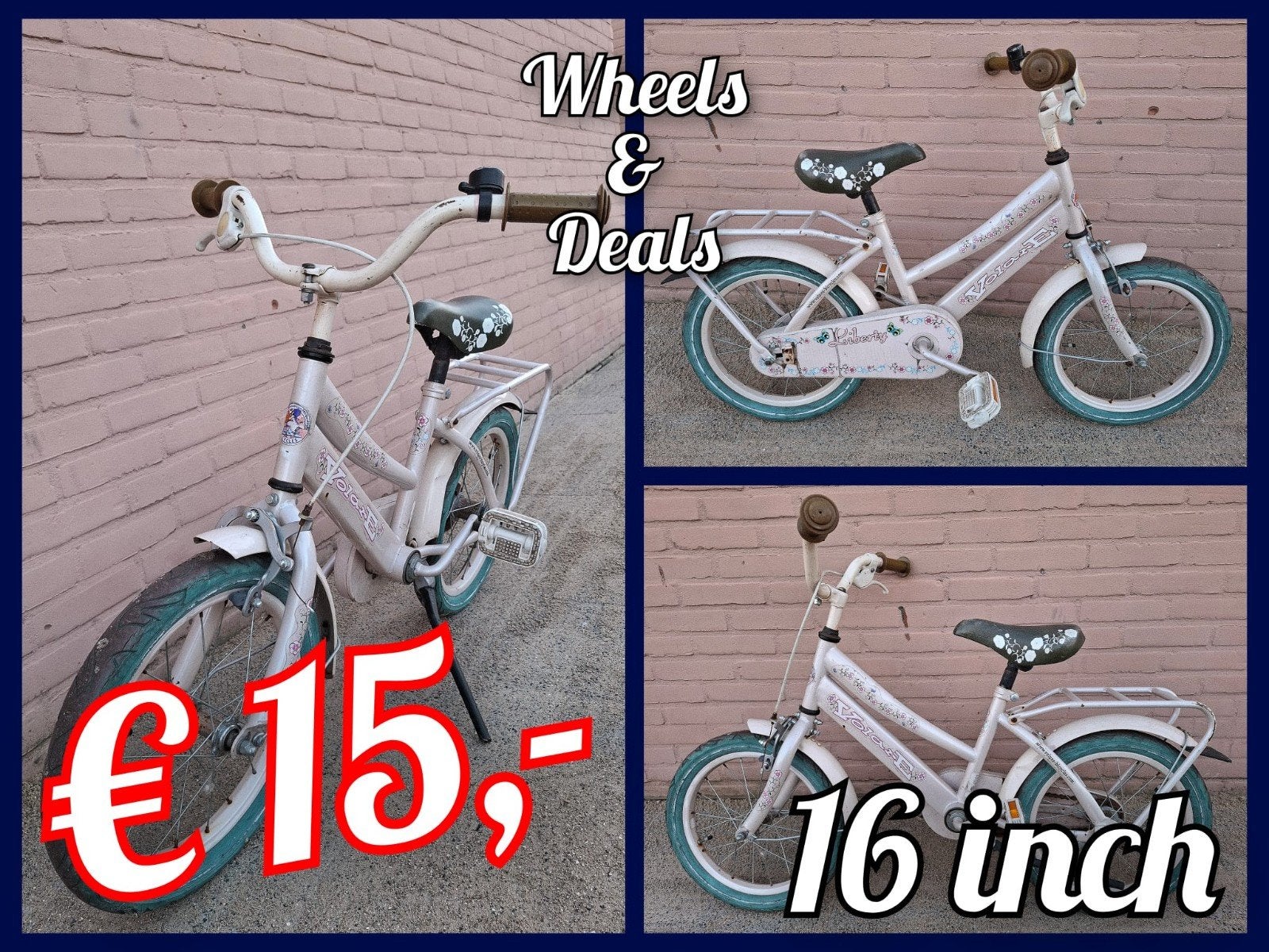 Meisjes fiets 16 inch, Ophalen, Terugtraprem, Gebruikt, Yolore