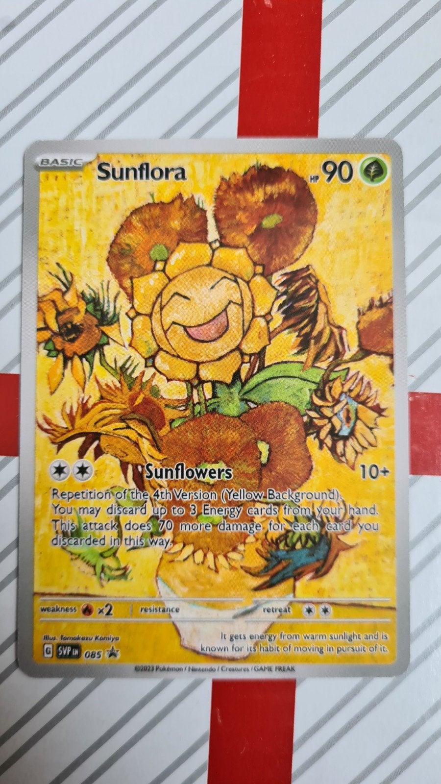 Pokémon Sunflora Van Gogh Promokaart custom, Ophalen of Verzenden, Zo goed als nieuw, Losse kaart
