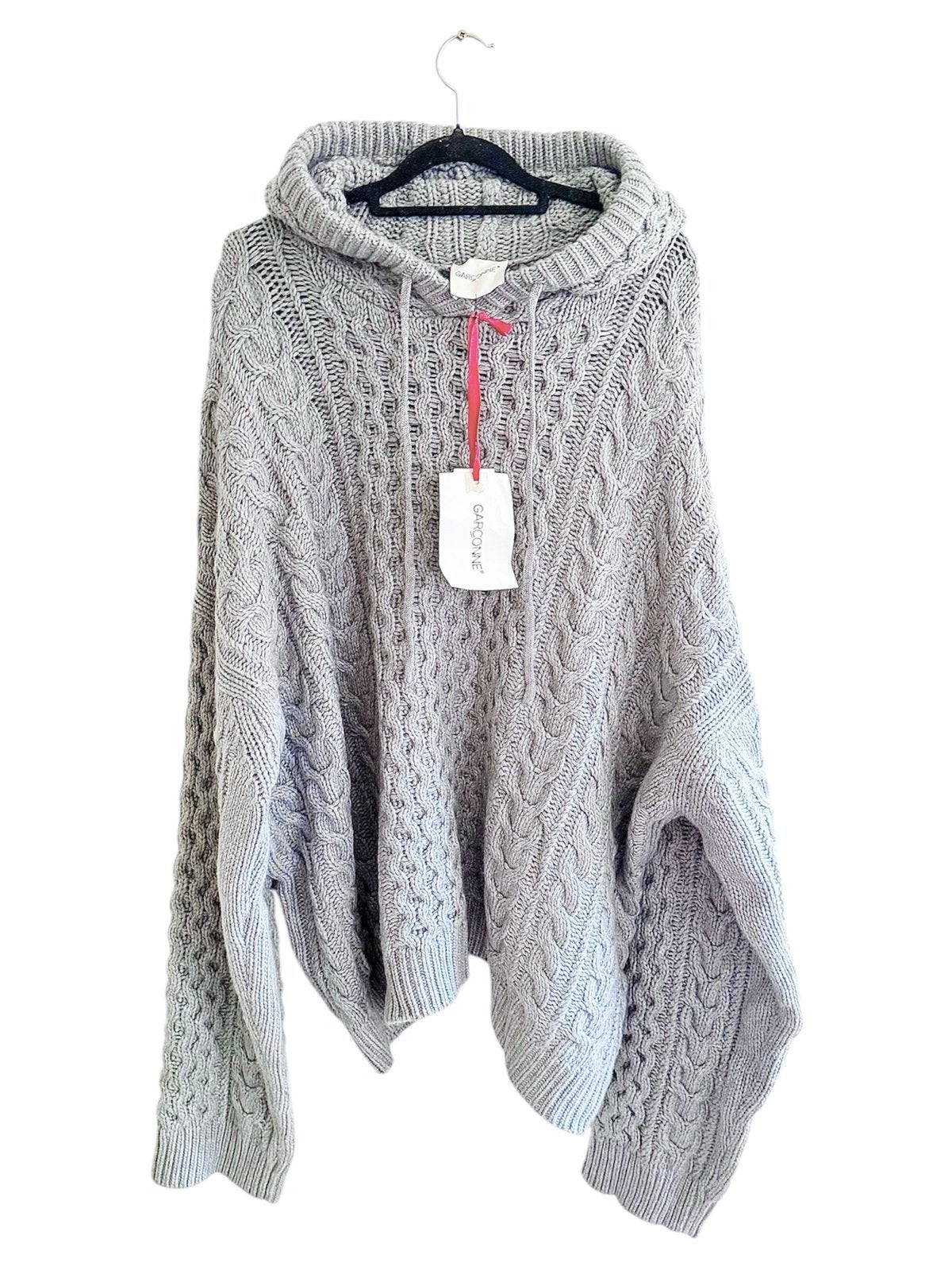 Knitted hoodie wol nieuw one size Minre/Garconne, Ophalen of Verzenden, Nieuw, Maat 42/44 (L), Grijs