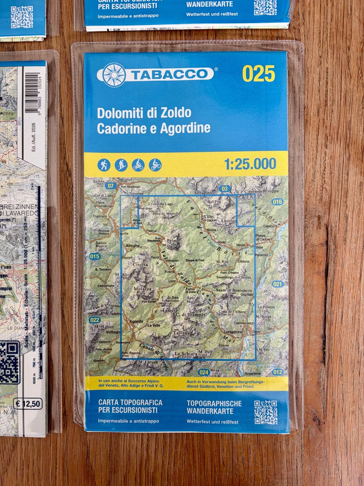 Tabacco Wandelkaart 025 Dolomiti di Zoldo Cadore Agordine, 2000 tot heden, Nieuw, Landkaart, Europa Overig
