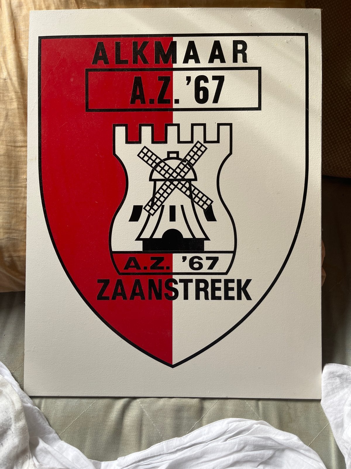 AZ Alkmaar '67 handgemaakt bord, Verzamelen, Sportartikelen en Voetbal, Ophalen of Verzenden, Gebruikt, AZ, Overige typen