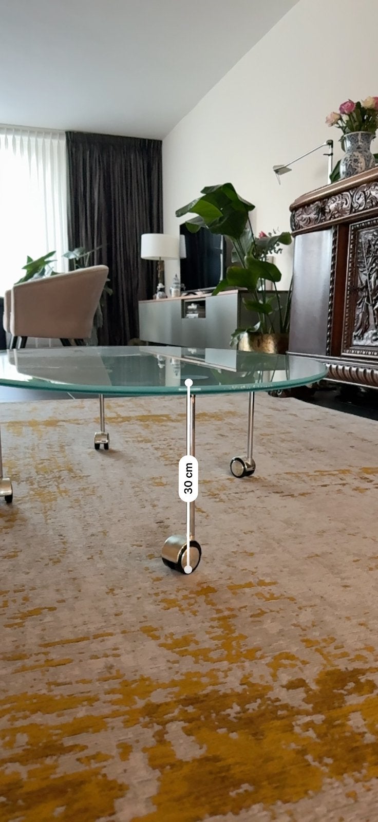 Rolf Benz salontafel - Glas en Metaal, Huis en Inrichting, Tafels | Salontafels, Ophalen, Gebruikt, 100 tot 150 cm, 50 tot 100 cm