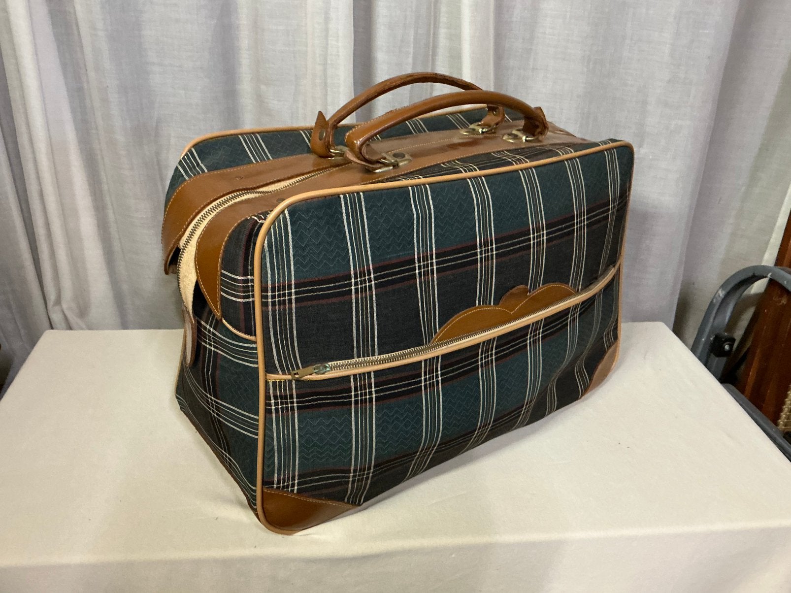 Prachtige vintage reistas ,sporttas ruit,, 40 tot 60 cm, 30 cm of meer, Minder dan 35 cm, Ophalen of Verzenden