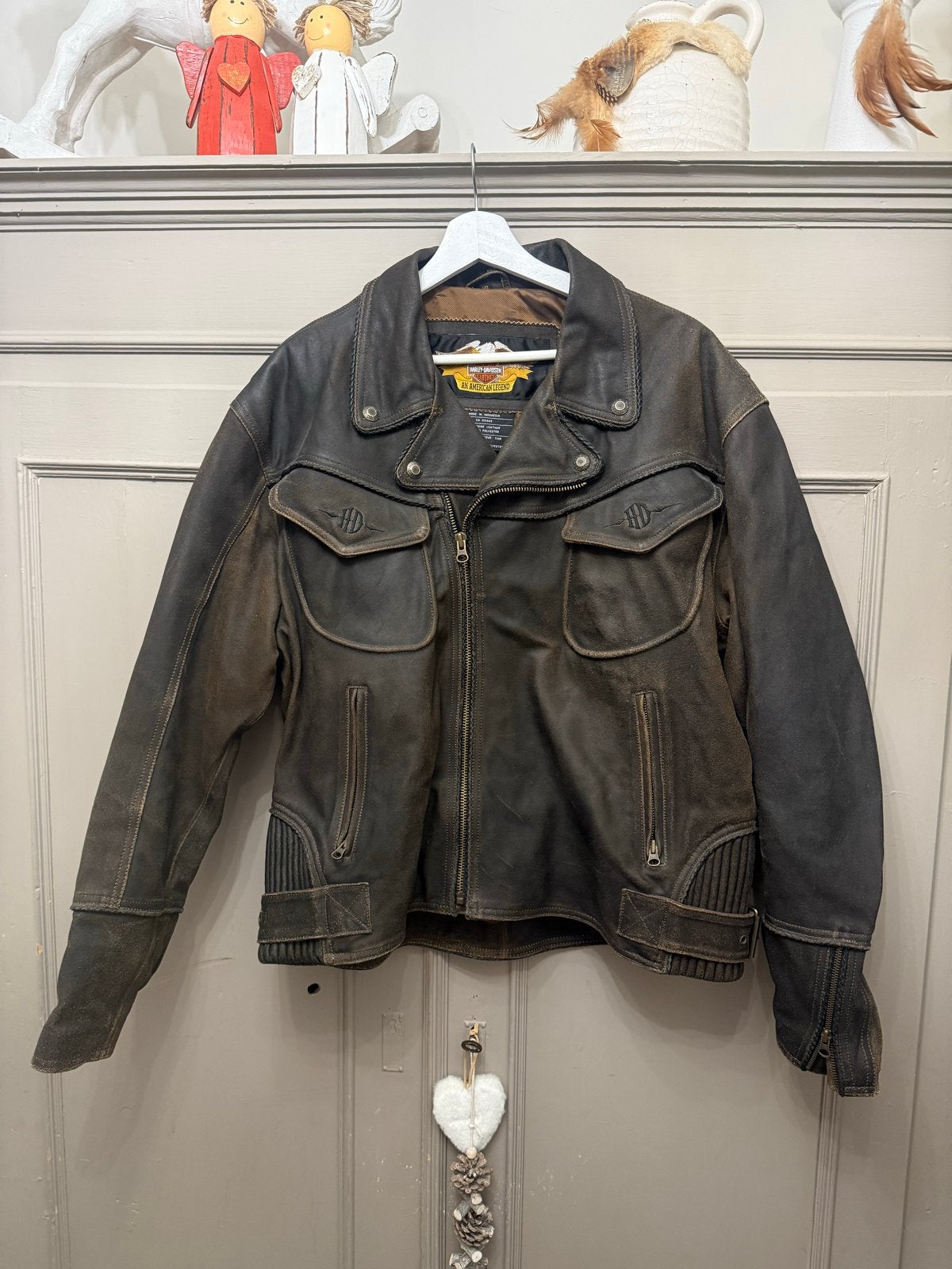 Harley-Davidson Leren Jas - Vintage Stijl, Ophalen of Verzenden, Gedragen, Maat 56/58 (XL), Bruin