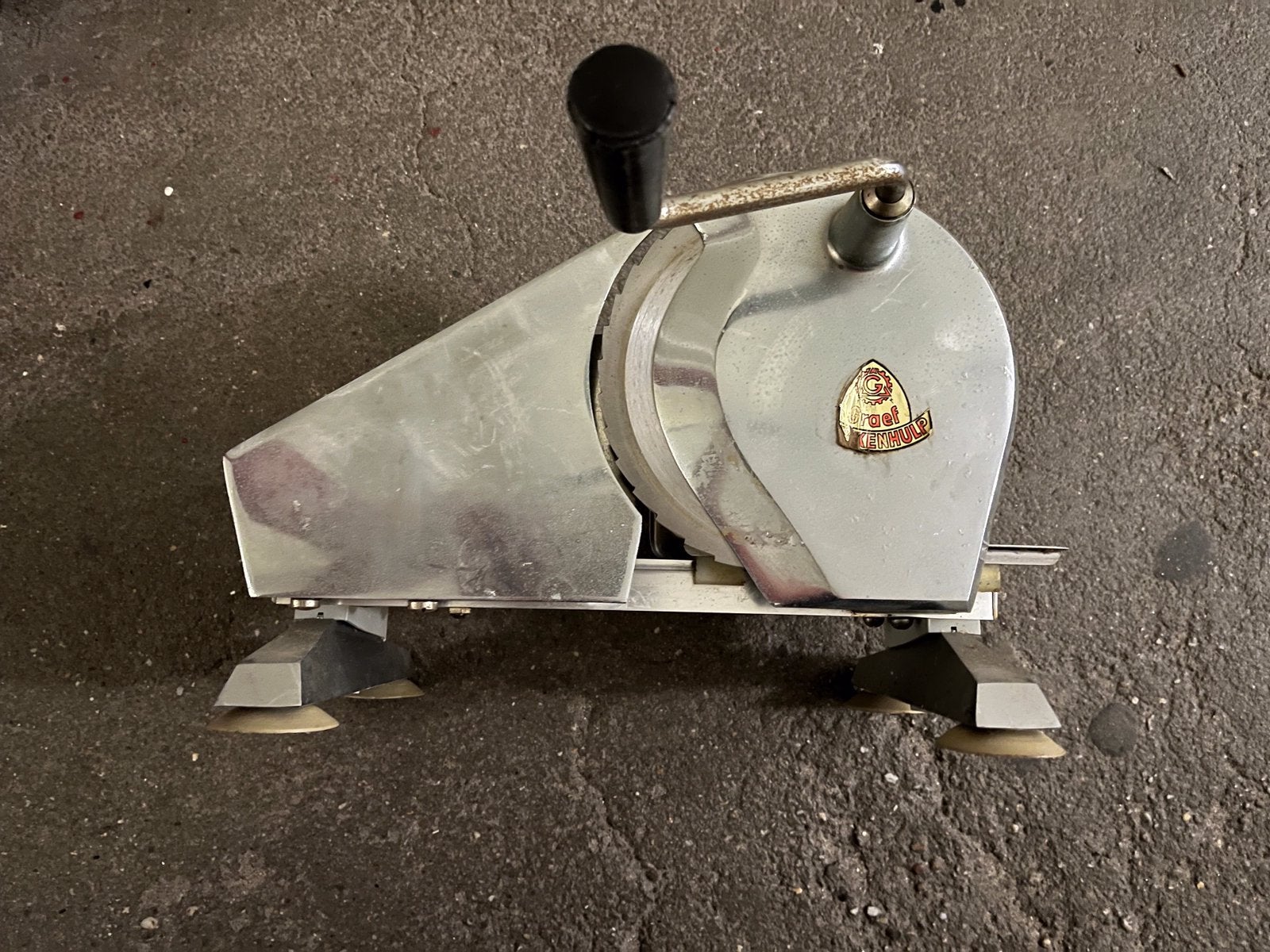Snijmachine, vintage, handmatig, Graef keukenhulp, Ophalen, Gebruikt, Zilver, Metaal