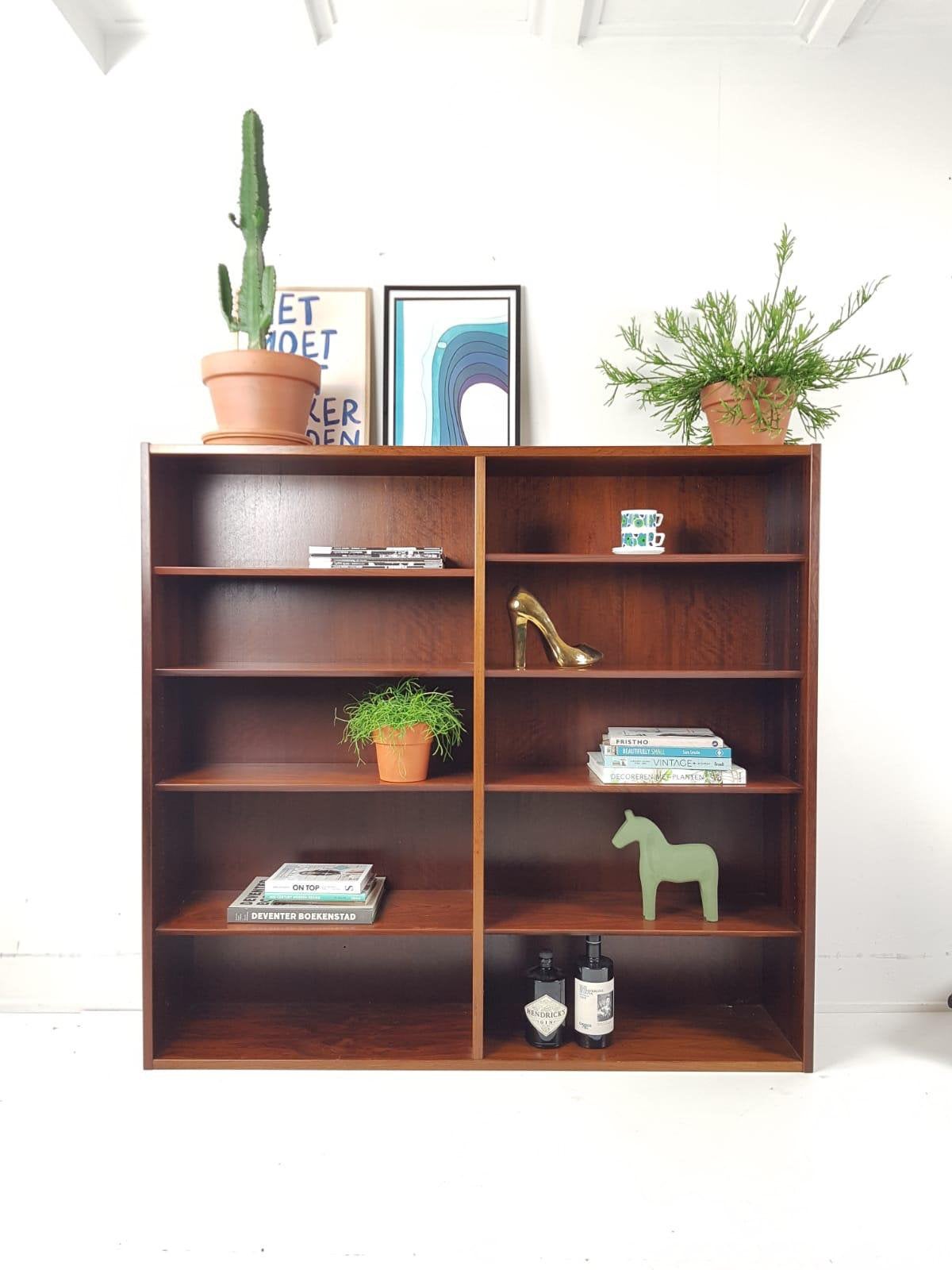 Vintage open wandkast | boekenkast palissander Hundevad, Met plank(en), Hundevad, ., 100 tot 150 cm
