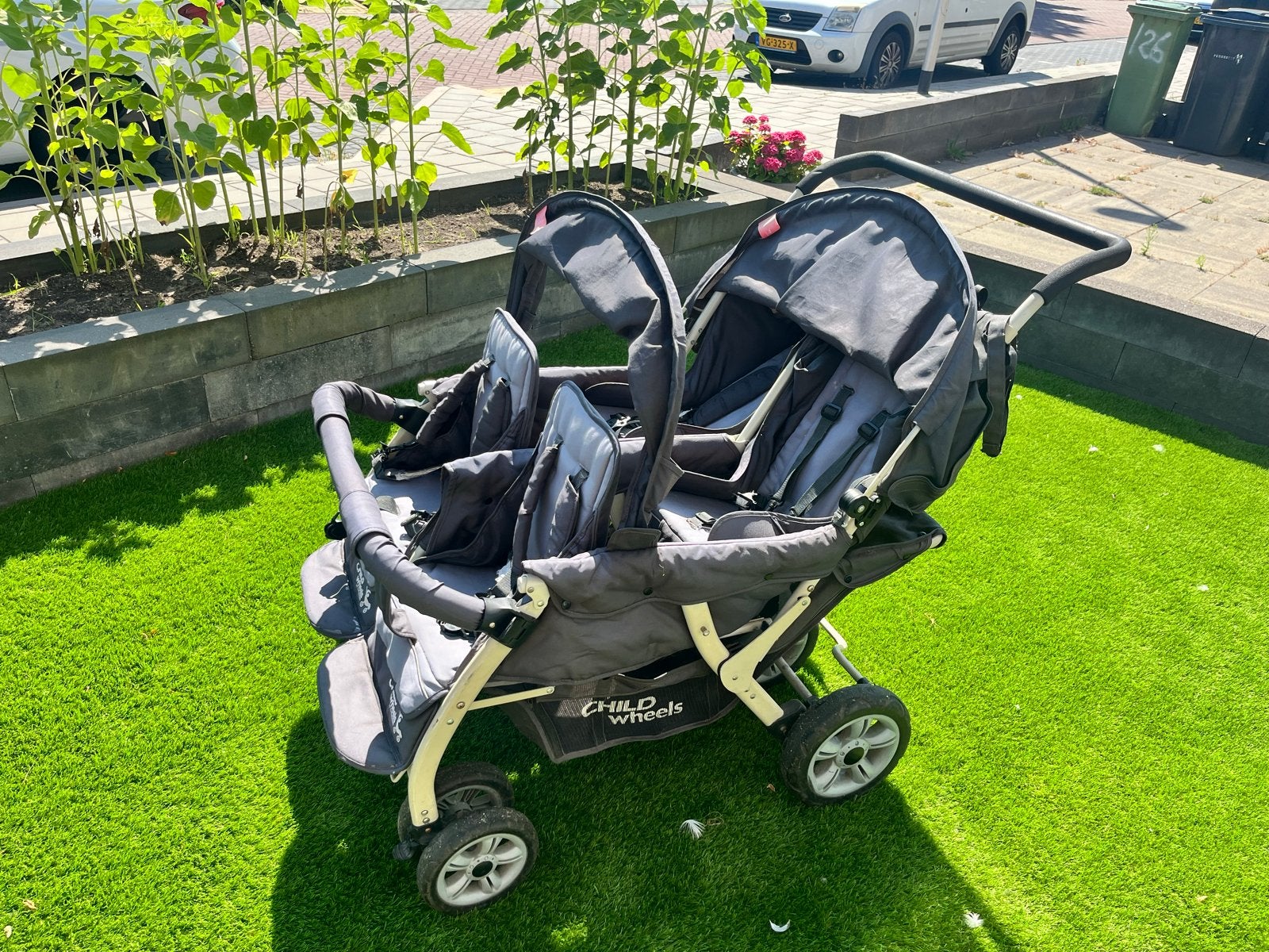 Child Wheels kinderwagen 4 zitplekken inclusief regenhoes, Gebruikt, Duowagen, Ophalen, Kinderwagen