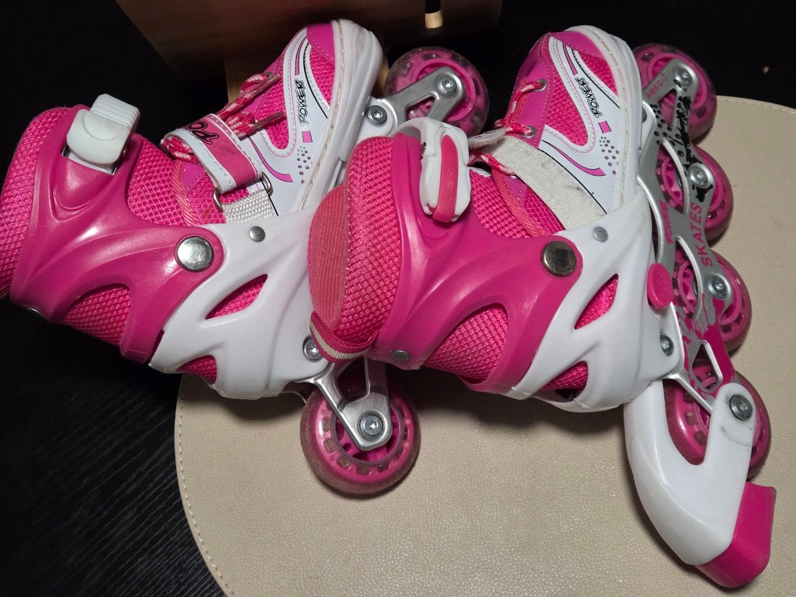 Roze verstelbare inline skates, maat 30-33, Ophalen of Verzenden, Verstelbaar, Gebruikt, Kinderen