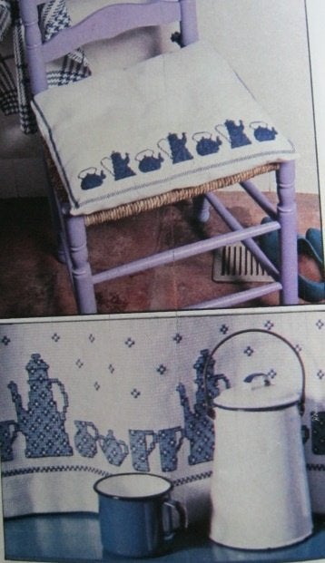 Borduurpatroon  Grijs / Blauw gewolkt keuken nr 9536, Verzenden, Nieuw, Handborduren, Patroon