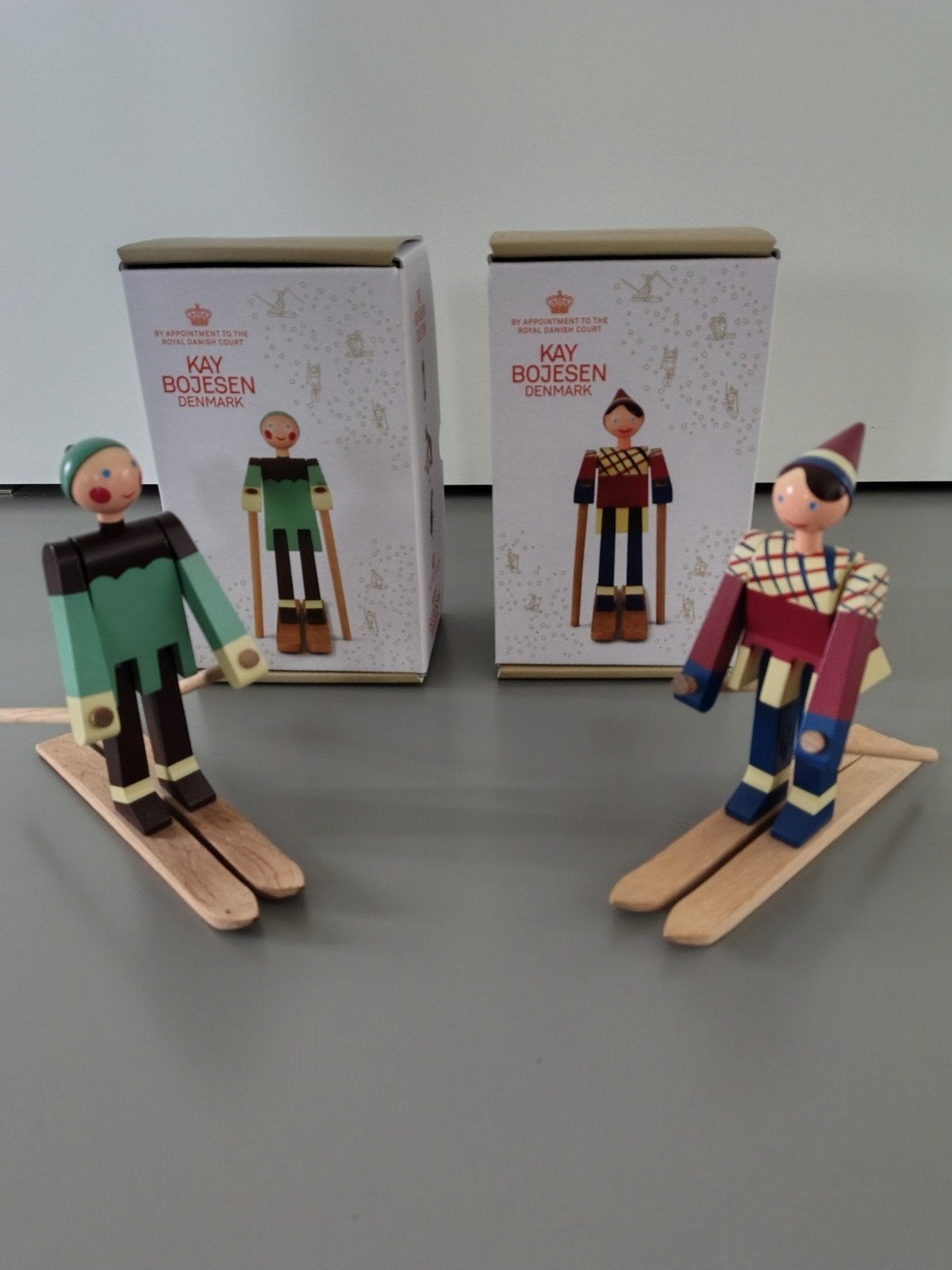 Kay Bojesen Skiërs - Set van 2 Houten Figuren, Ophalen of Verzenden