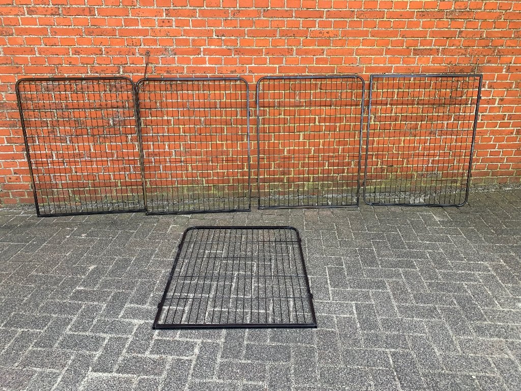 5 X Afrastering of hekje  voor op kar 100x80 hondenhok, Ophalen of Verzenden, Zo goed als nieuw, Minder dan 180 cm, Palen