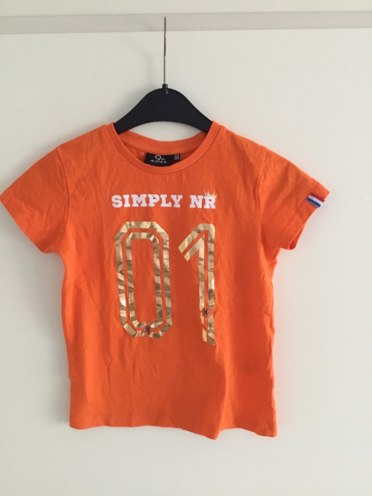 Oranje T-shirt 9th Avenue maat 122/128, Ophalen of Verzenden, Gebruikt, Jongen of Meisje, Shirt of Longsleeve