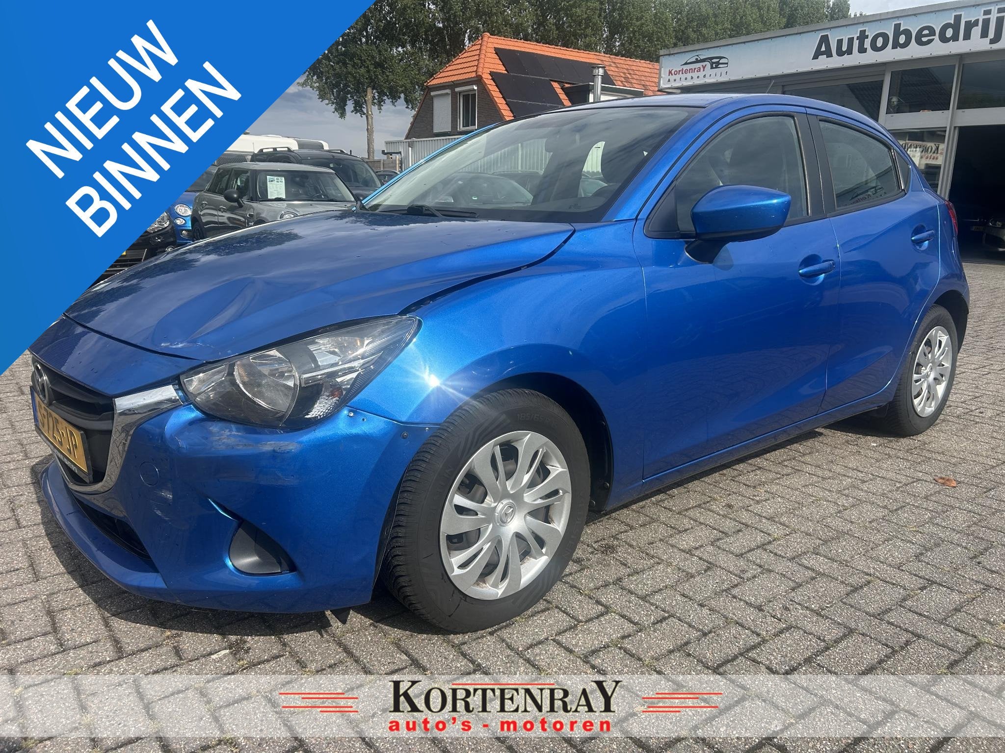 Mazda 2 1.5 Skyactiv-G S Airco/ schade links voor zie foto r, Stof, 4 cilinders, Blauw, Bedrijf