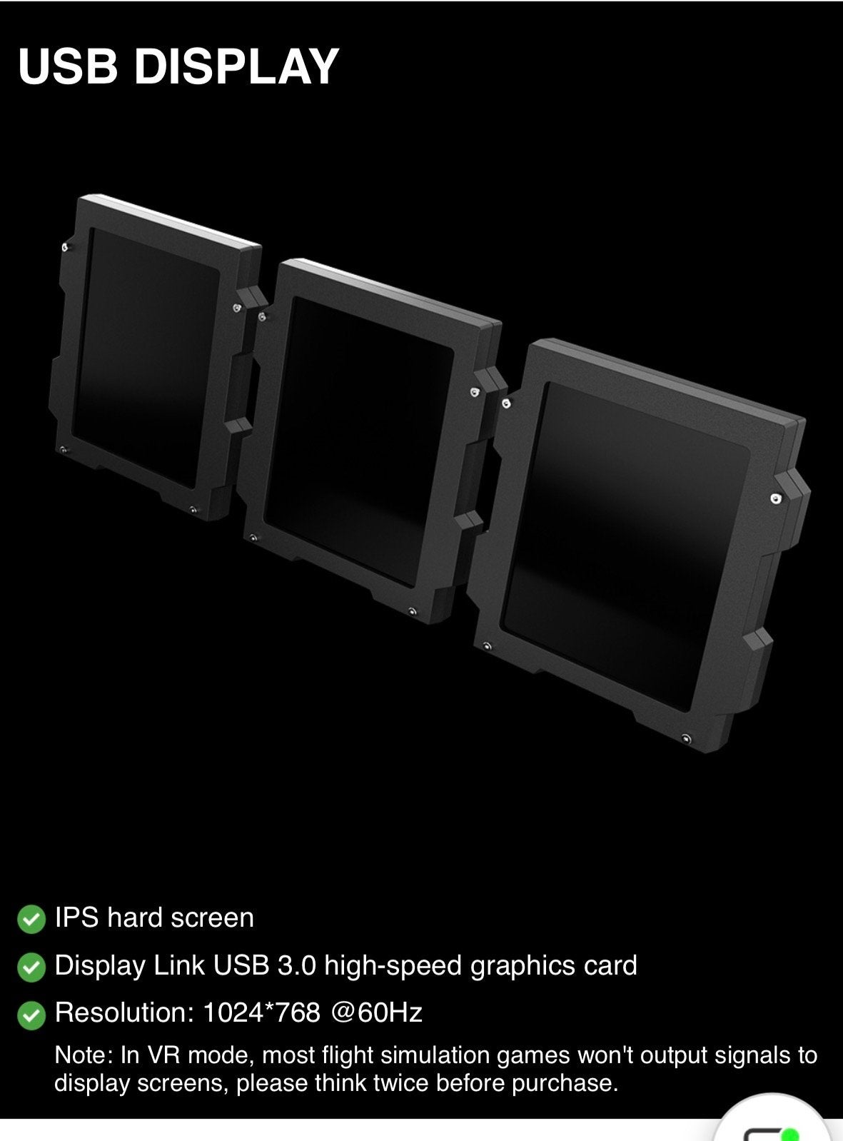 WinCtrl / Winwing USB3.0 Instrument Display, Computers en Software, Monitoren, Zo goed als nieuw, 60 Hz of minder, Gaming, IPS