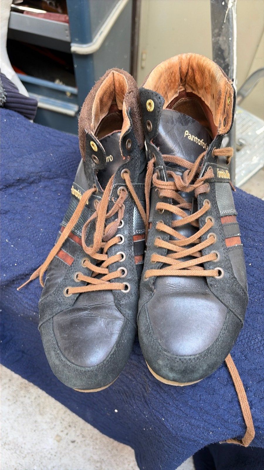 Heren sneakers Pantofola d'Oro maat 43, Ophalen of Verzenden, Gedragen, Zwart, Sneakers of Gympen