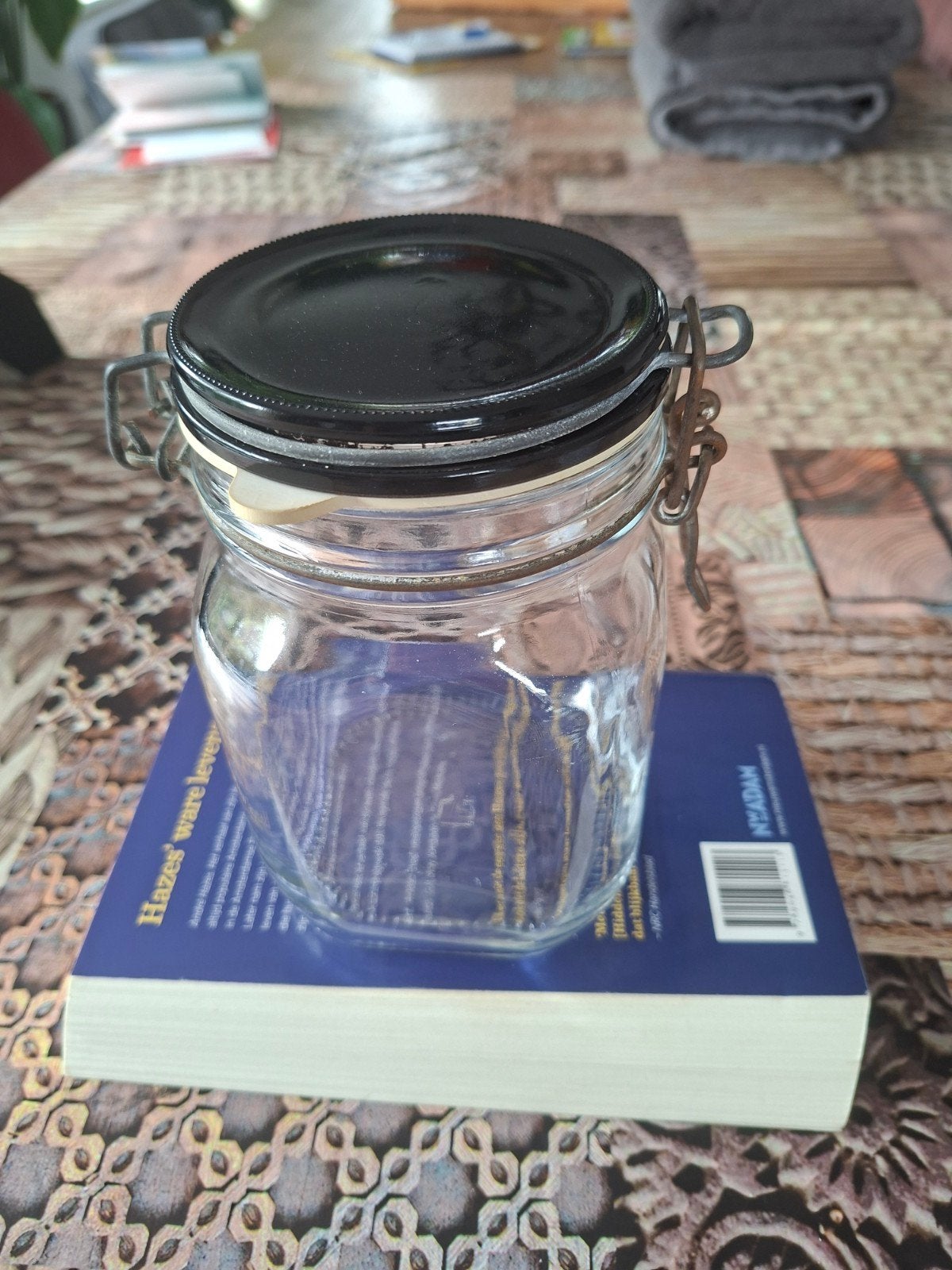 2x Glazen Weckpot met Beugelsluiting - Made in Italy, Voorraadpot, Ophalen of Verzenden, Zo goed als nieuw, Glas