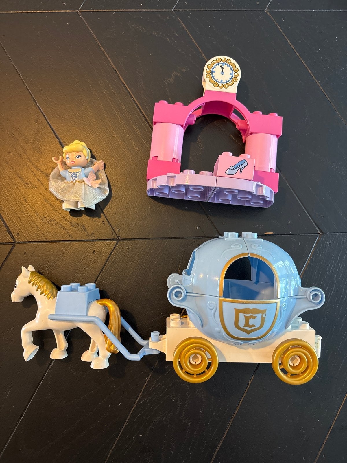 6153 Lego Duplo Assepoester Koets en Kasteel, Inclusief minifiguren, Gebruikt, Ophalen of Verzenden, Complete set