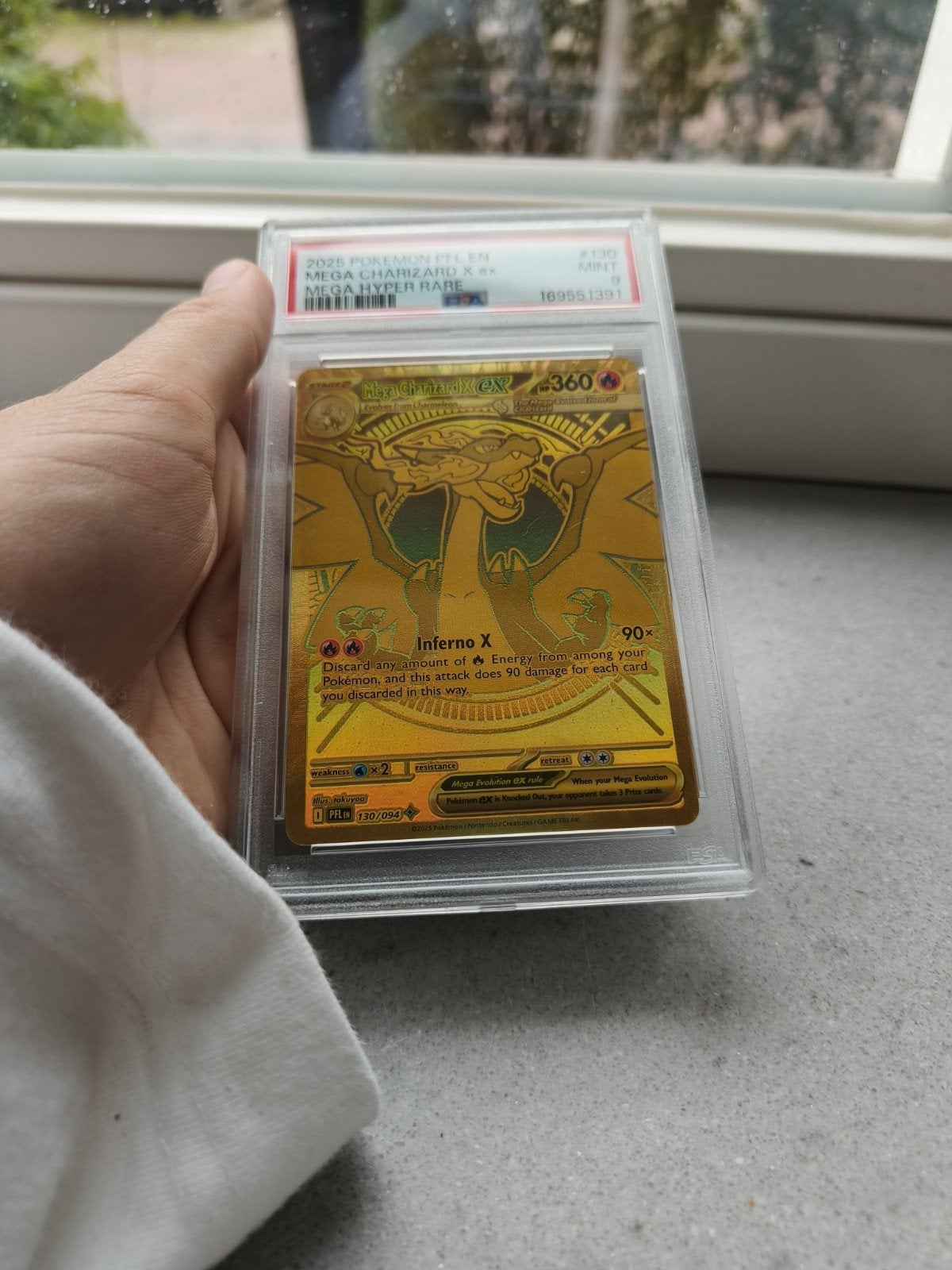 Mega Charizard X Mega Hyper Rare PSA 9 130/094, Ophalen, Nieuw, Losse kaart, Foil