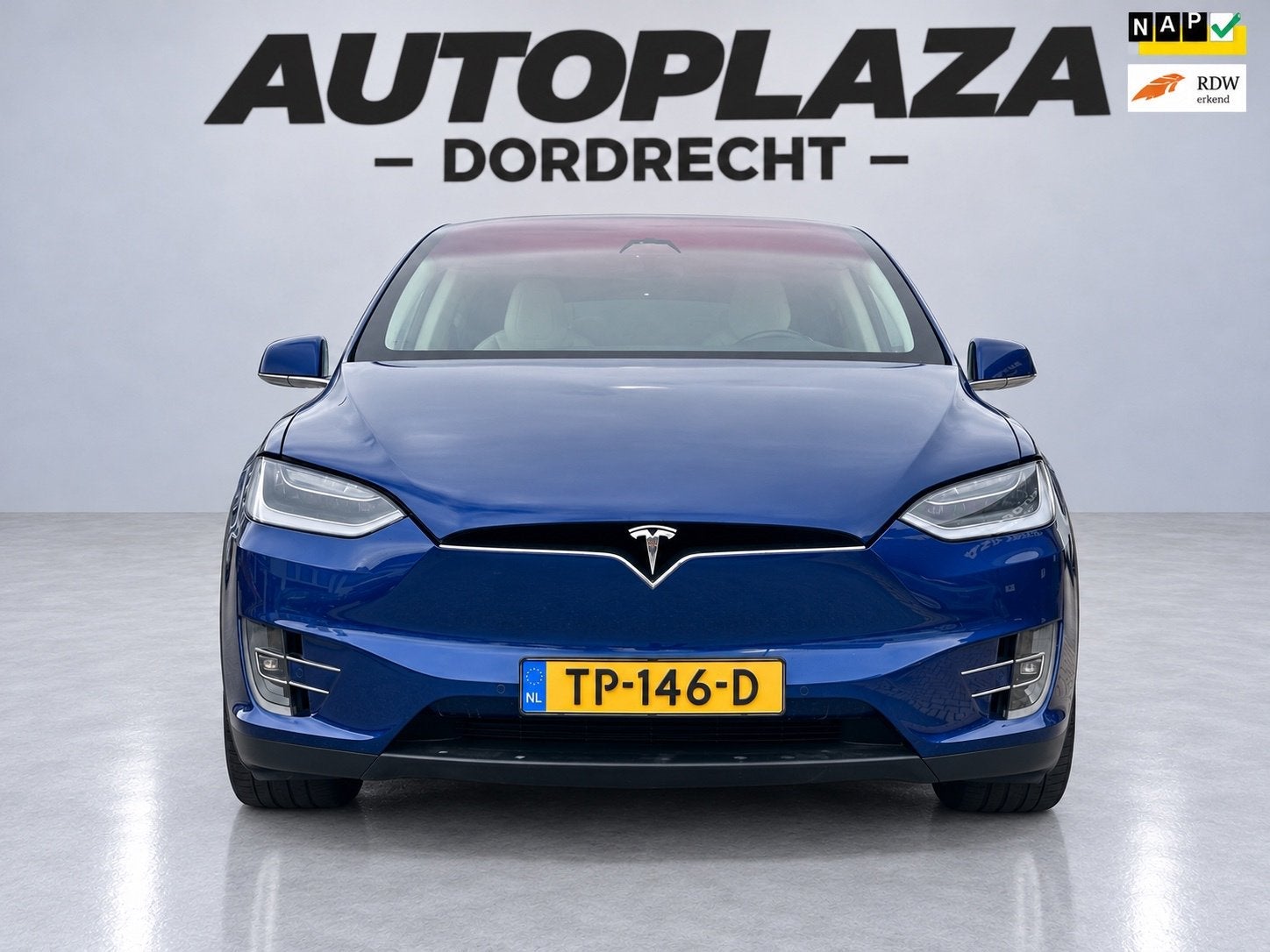 Tesla Model X 75D Base 7p., Auto's, Automaat, Model X, Gebruikt, Beige