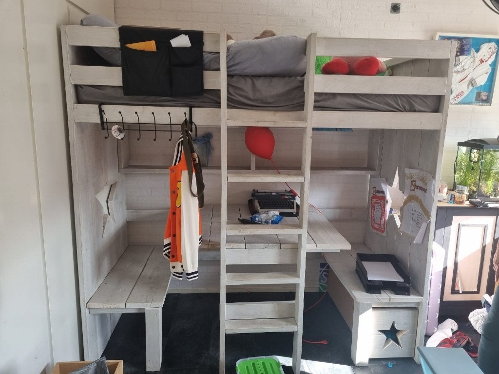 hoogslaper (190x80) met bureau, Ophalen of Verzenden, Gebruikt, Hoogslaper