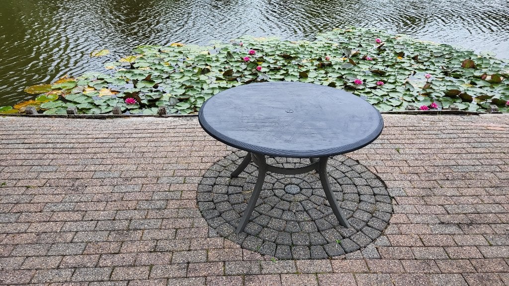 Tuintafel, Tuin en Terras, Ophalen, Gebruikt, Rond, Overige materialen