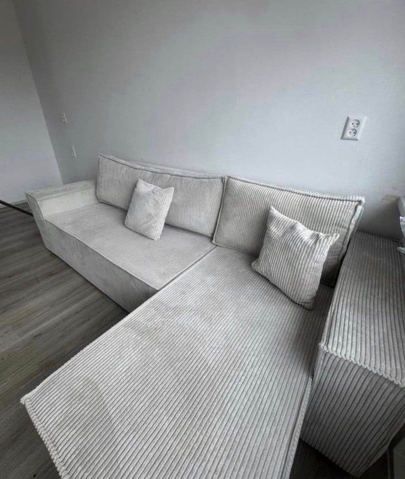 slaapbank met chaise longue te koop, Huis en Inrichting, Ophalen, Zo goed als nieuw, Stof